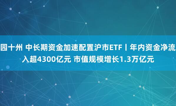 园十州 中长期资金加速配置沪市ETF丨年内资金净流入超4300亿元 市值规模增长1.3万亿元